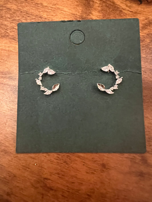 E Silver CZ Crescent