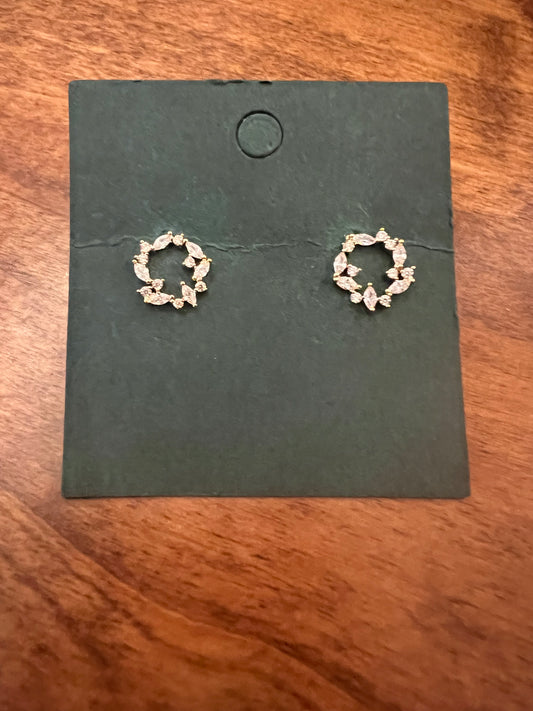 Gold Mini Wreath Earrings