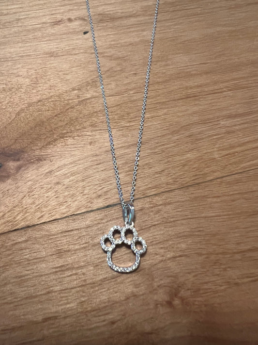 Silver Paw Print Pendant