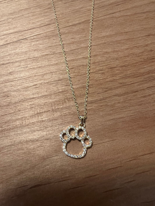 Gold Paw Print Pendant