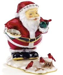 Caja de baratijas de Papá Noel con cardenales