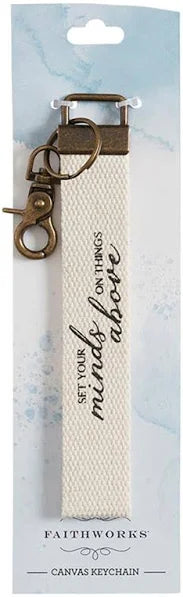 Canvas Keychain - Set your Mind on Things Above