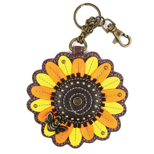 Key Fob/Coin Purse-Sunflower