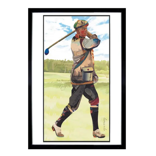 Arte de collage en 3D: golfista masculino