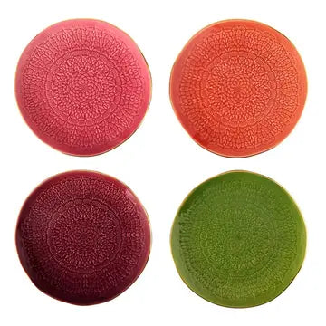 Moroccan Gold Rim Appetizer Plates-Set of 4