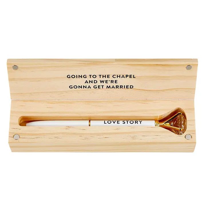Pen in Wooden Box - Love Story