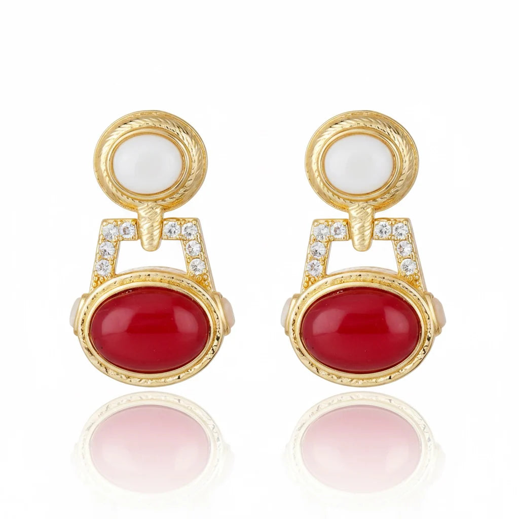 Cristina Sabatini Segall Earrings - Red and White