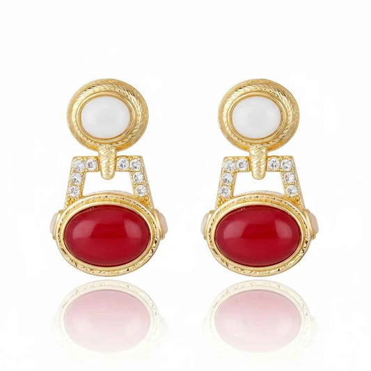 Cristina Sabatini Segall Earrings - Red and White
