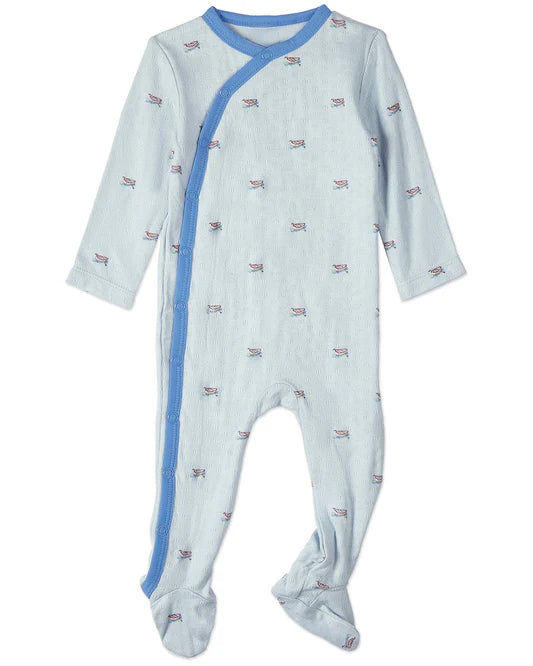 Pointelle Footie Pajamas-Row Your Boat Gently