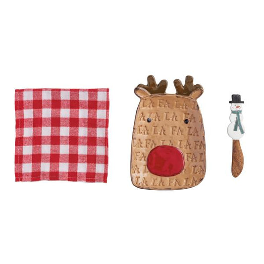 Reindeer Appetizer Plate Set