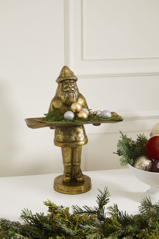 Antique Brass Saint Nick Dish Stand