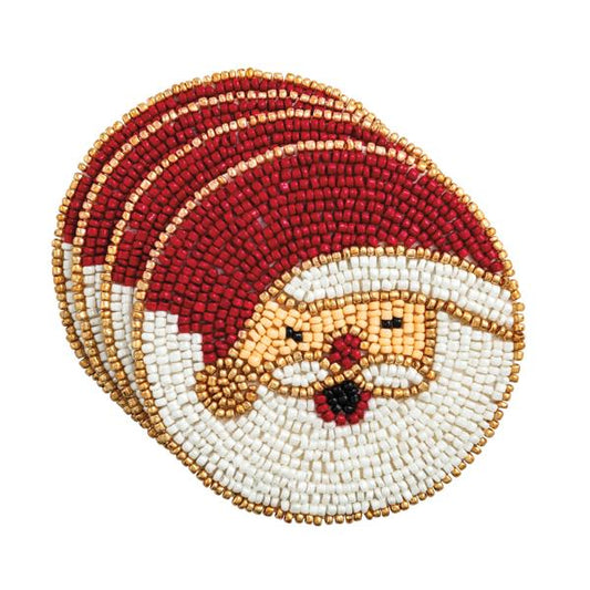Santa Beaded Coasters-Set of 4