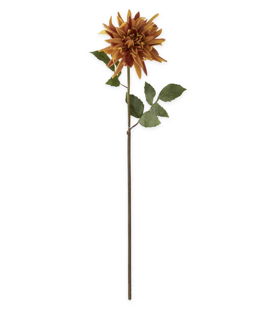 28.25 Inch Dark Orange Real Touch Dahlia Stem