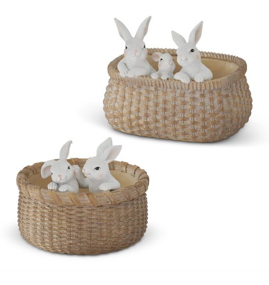 Cestas de resina con conejitos de Pascua - Juego de 2