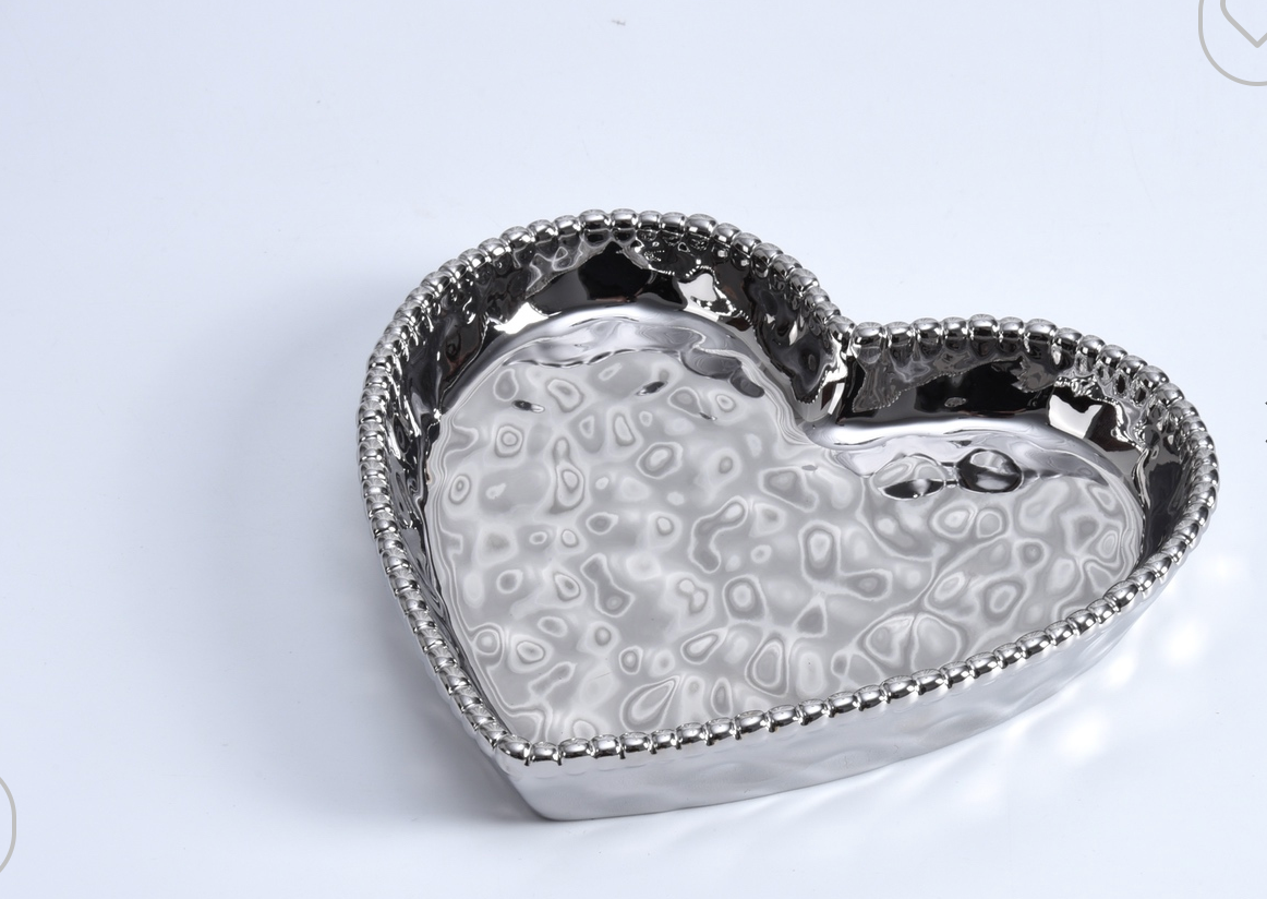 Plato de corazón - Plata