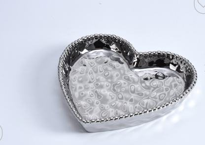 Plato de corazón - Plata