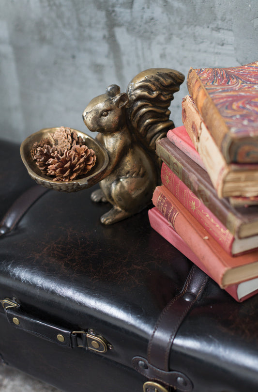 Antique Brass Squirrel Figurine