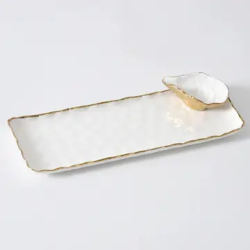 Bandeja de sushi con mini bol para ostras