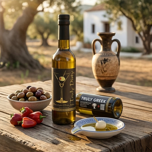 TRULY GREEK Premium Olive Juice – Perfect for Dirty Martinis & Cocktails