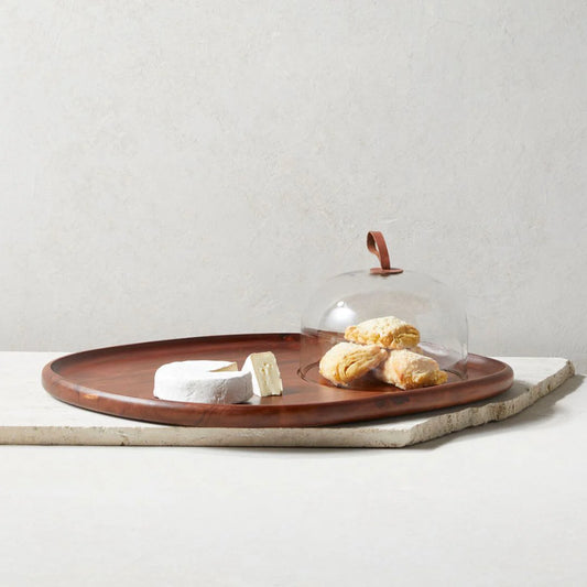 Talo Acacia Cheese Cloche-Walnut
