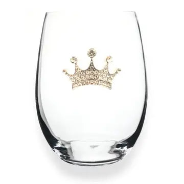 Tiara Jeweled Stemless Wine Glass