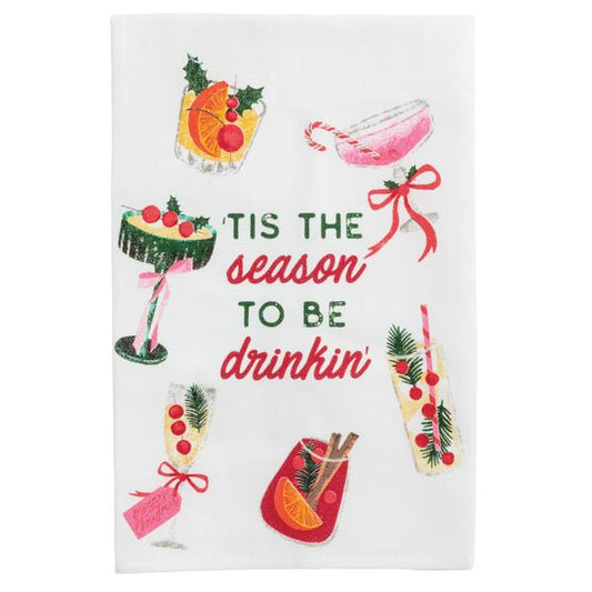 'Tis the Season to be Drinkin' Bar Towel