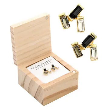 Treasure Box Earrings-Black-Ciao Bella