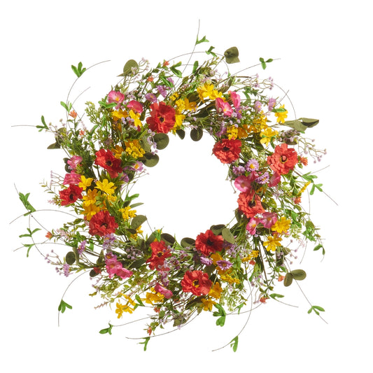 24" Colorful Floral Wreath