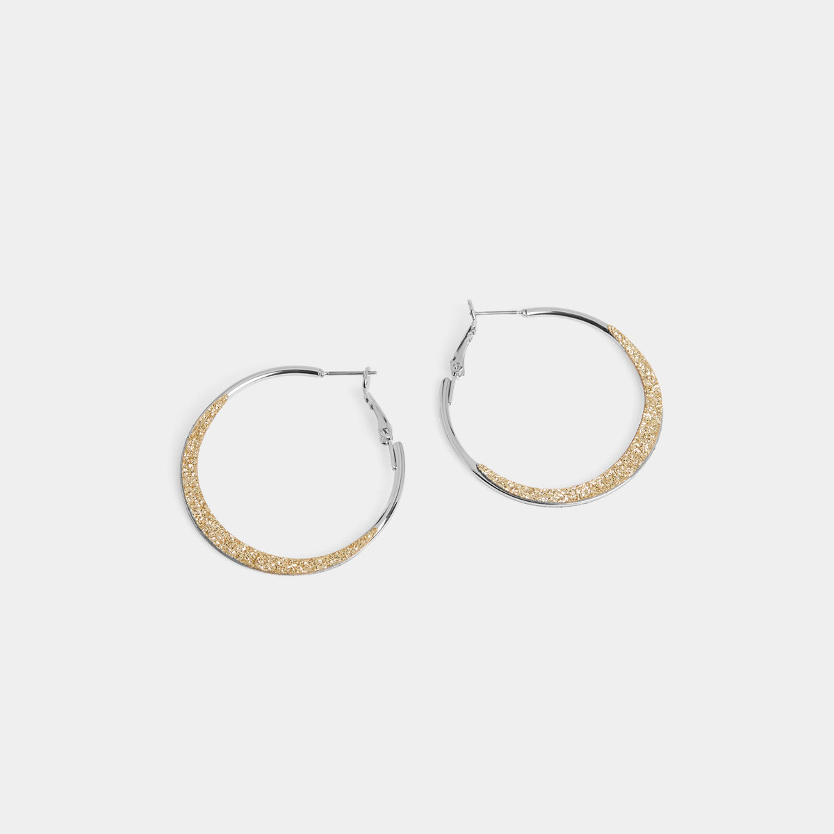 Sparkle Hoop Earrings, Silver/Gold