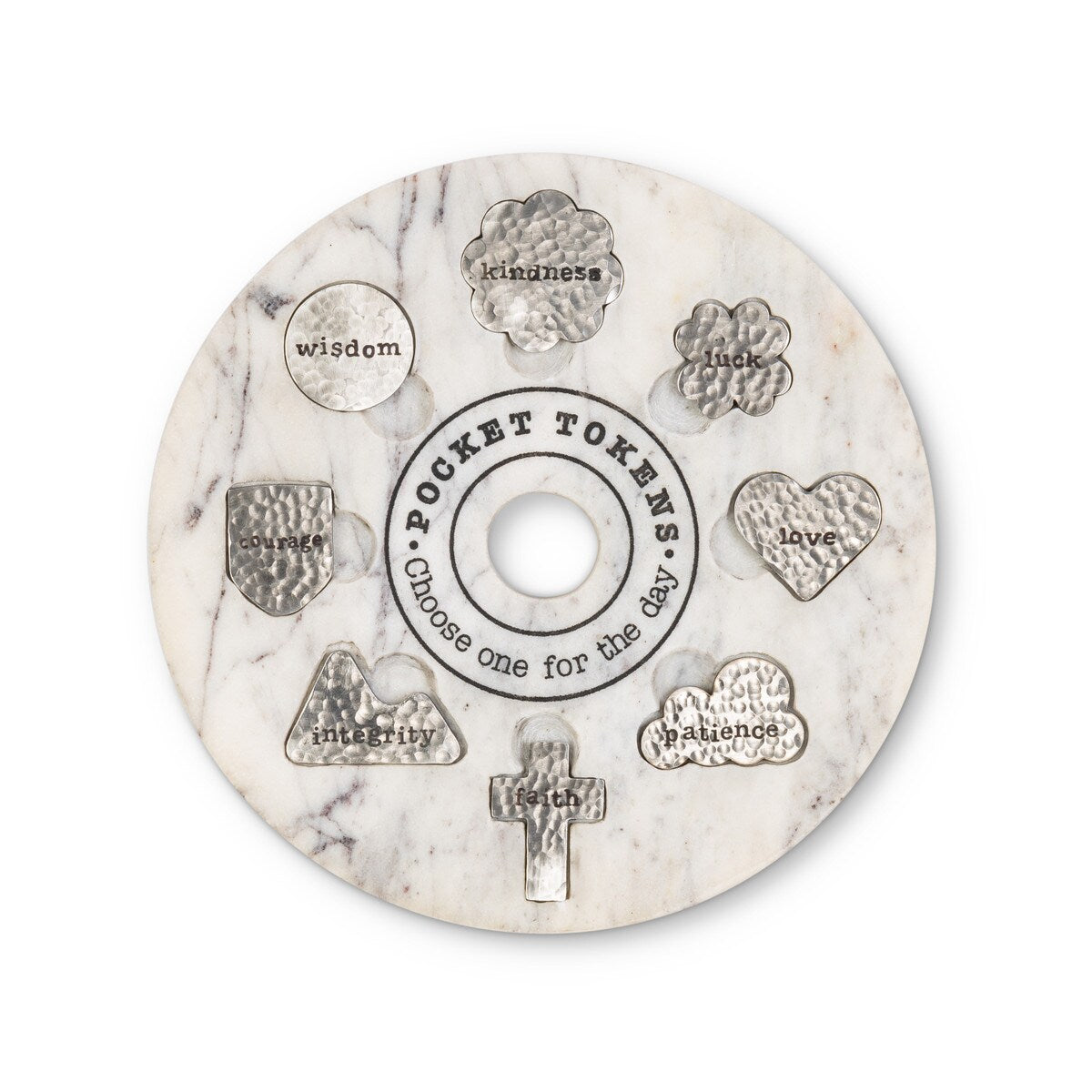 White Marble Take-A-Token Tray