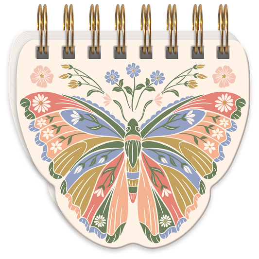 Bloc de notas en espiral - Mariposa de pradera de flores silvestres