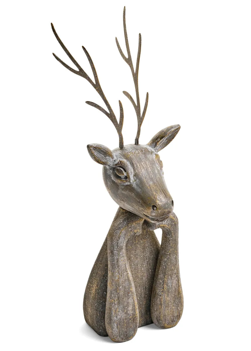 Wooden Deer with Iron Antlers-4"x8"