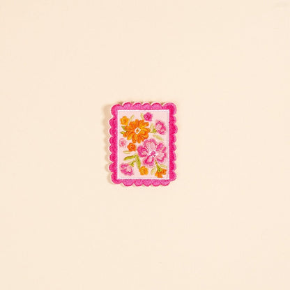 Mix & Match Iron-On Patch, A pink Be Kind patch on its patch card, with BE KIND spelled out in bold pink lettering.