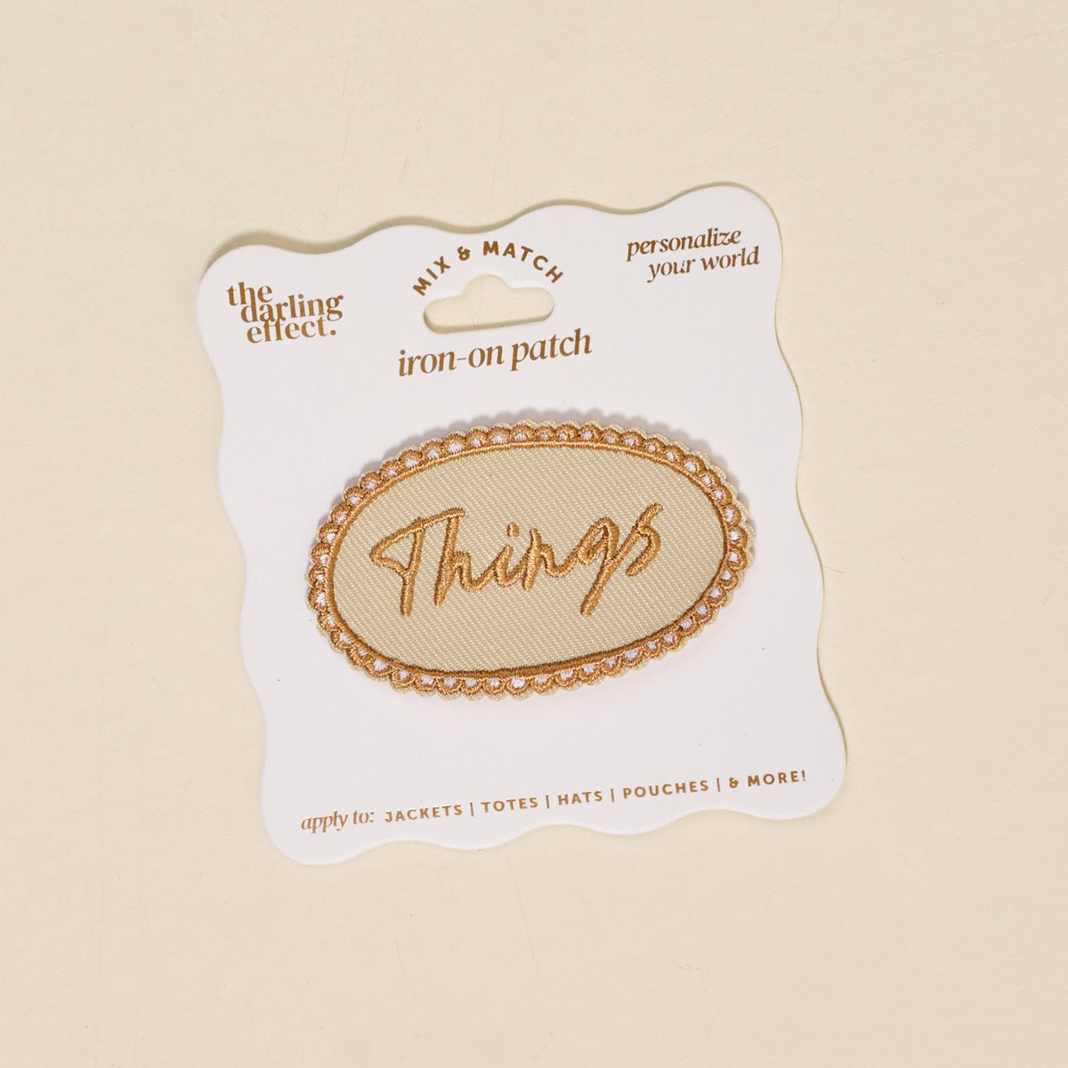 Mix & Match Iron-On Patch, A pink Be Kind patch on its patch card, with BE KIND spelled out in bold pink lettering.