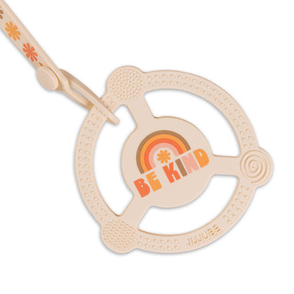 Silicone Teether Ring with Detachable Clip Be Kind Rainbows