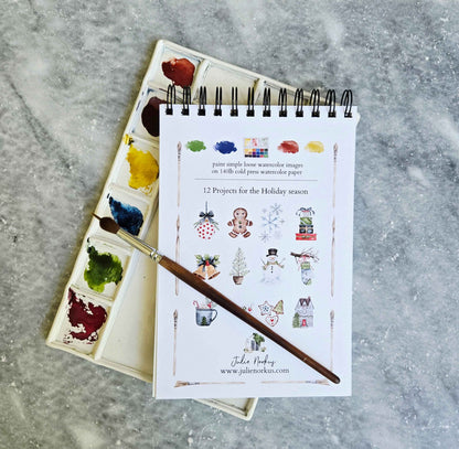 Watercolor Workbook, Spiral Bound, Christmas