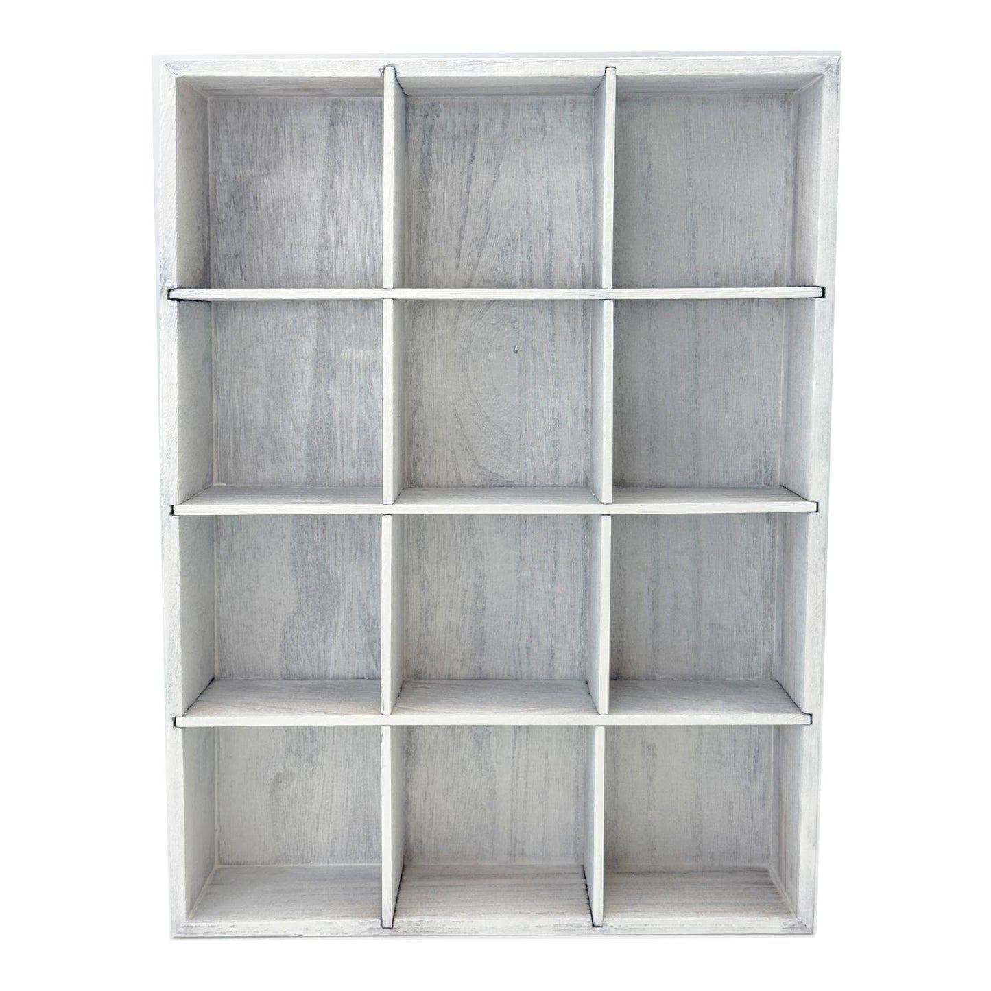 Anju Jewelry - Bandeja de madera con 12 compartimentos - Blanca
