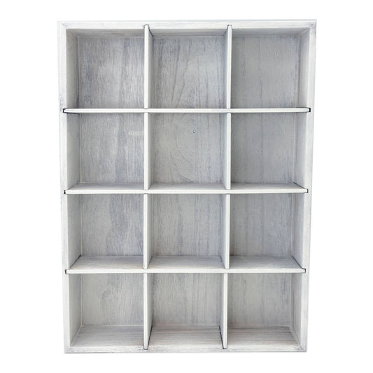 Anju Jewelry - Bandeja de madera con 12 compartimentos - Blanca