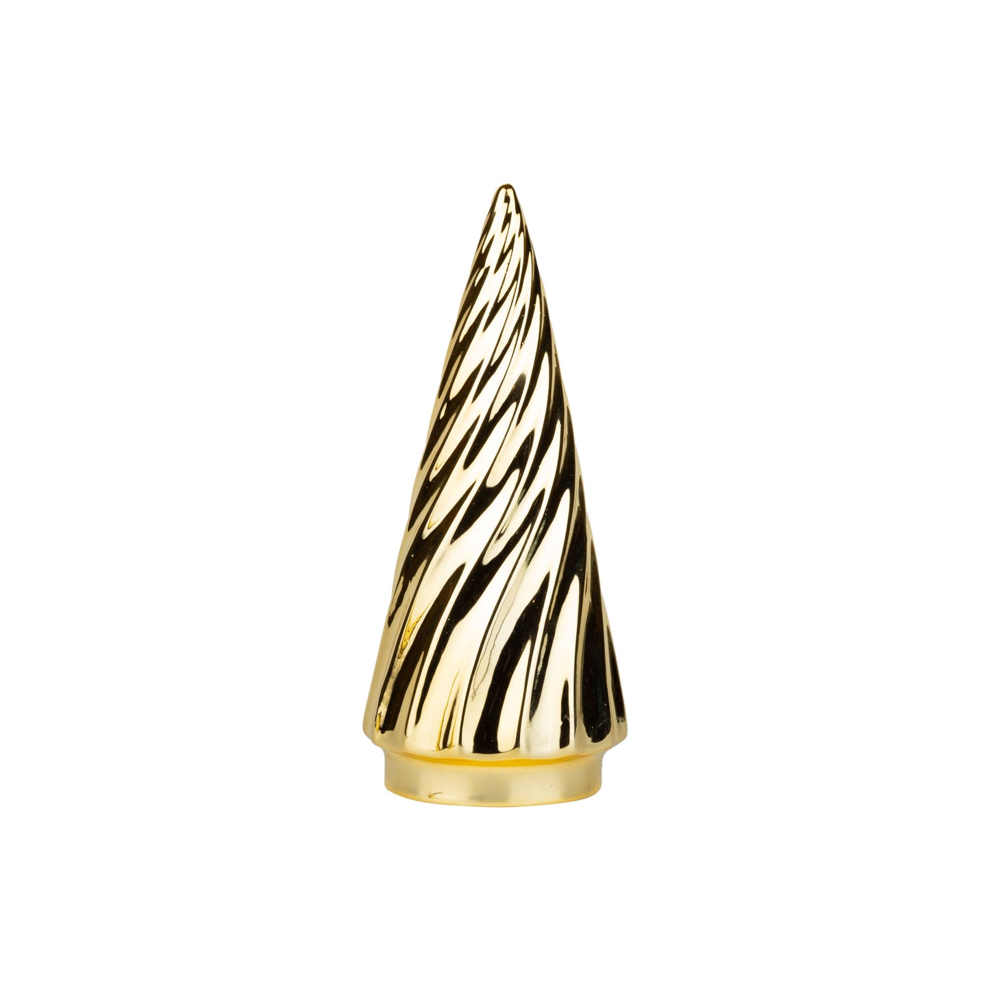 Silver Tree Home & Holiday - A49277-Ceramic swirl tree TBLpce,shiny gld electplate,7.5in