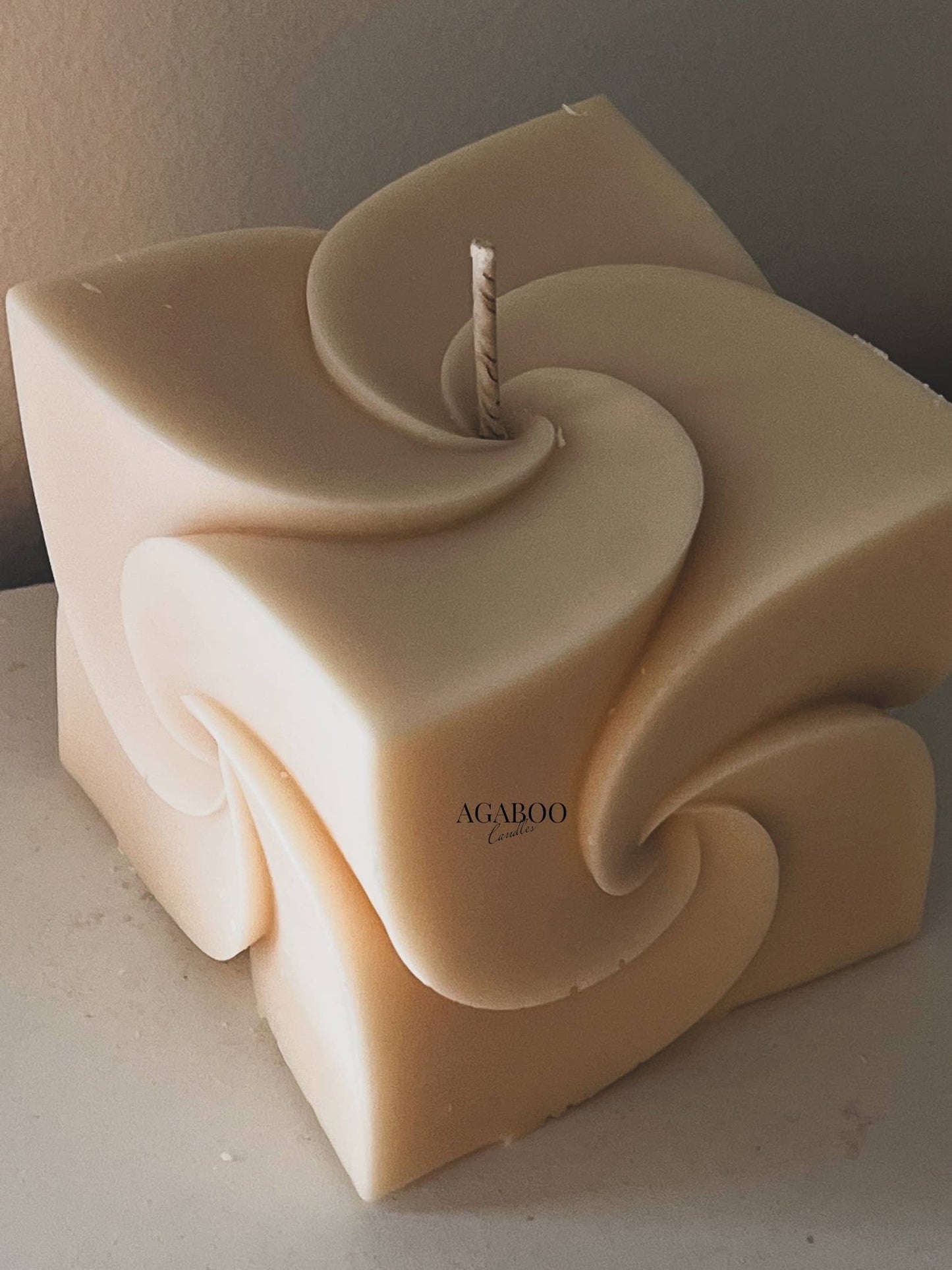 Windmill Square Cube Candle 4x4in - Shaped