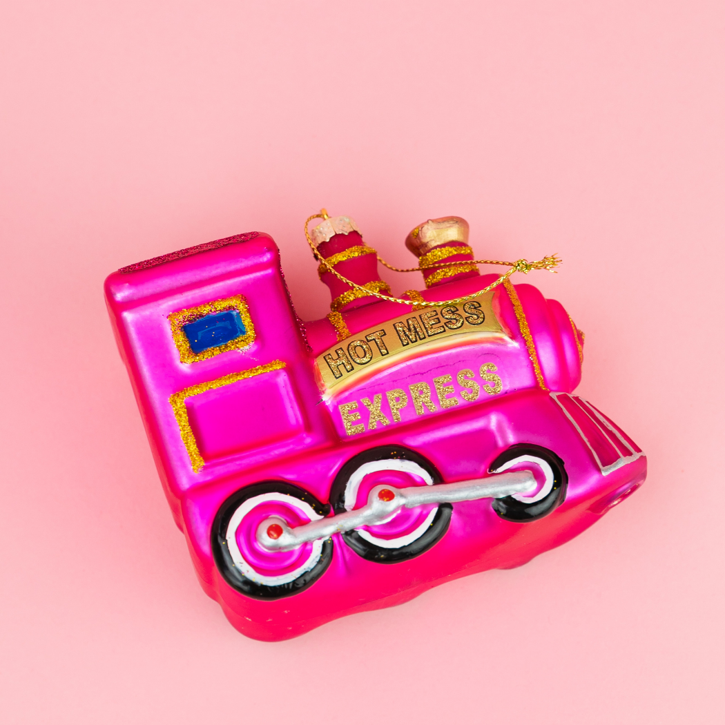 Chez Gagné - Hot Mess Express - Locomotive Train - Glass Blown Holiday Ornament