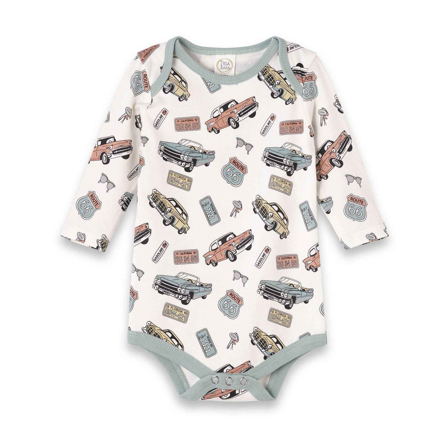 Classic Car Baby Bodysuit – Bamboo Long Sleeve One-Piece: 12-18M
