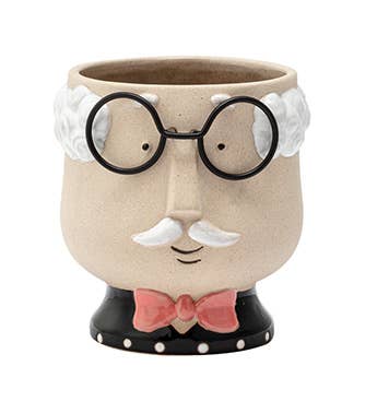 Planter, Man Head with Glasses