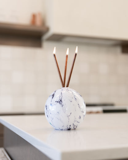 Neva White Marble Vase for Everlasting Candles