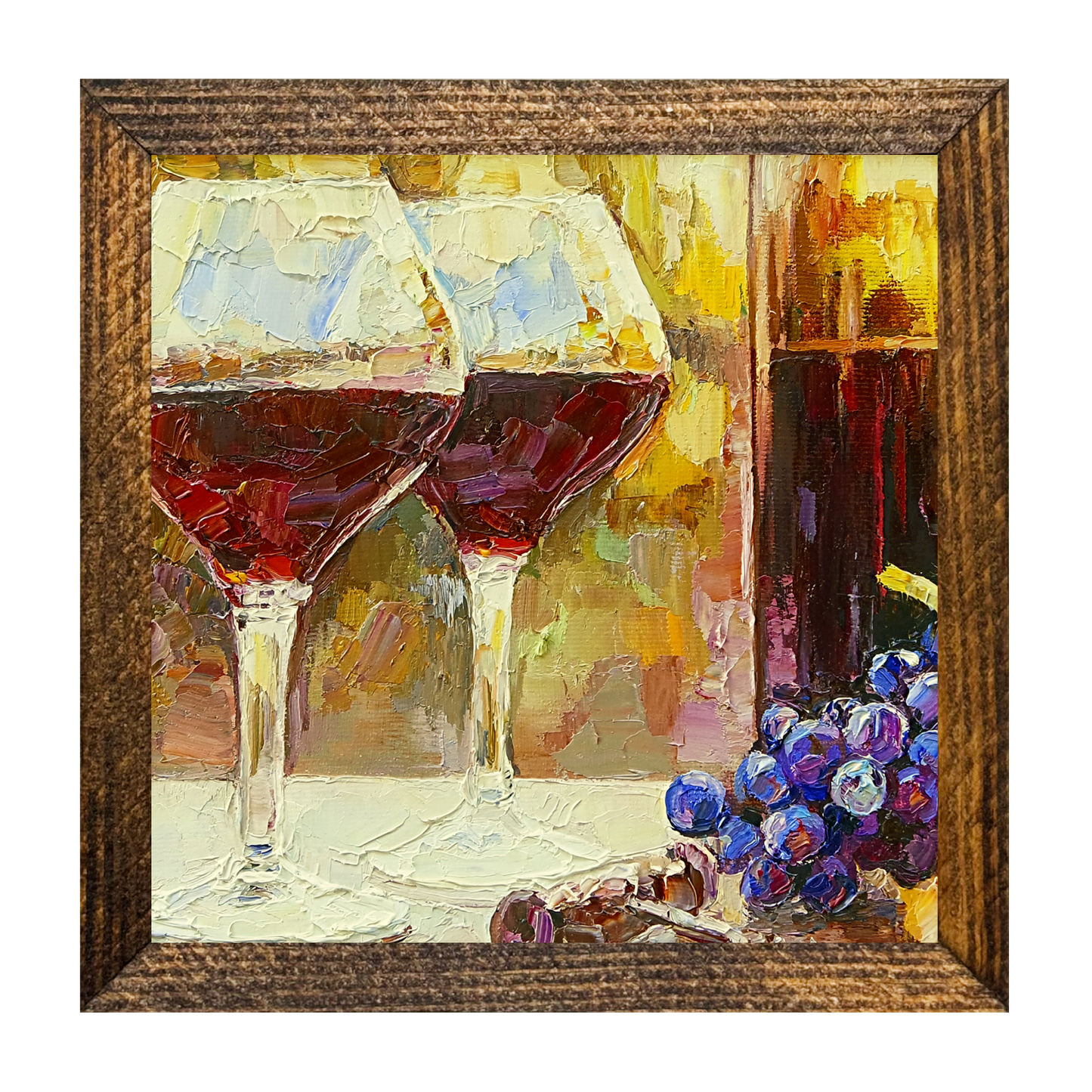 RED WINE GLASSES AND GRAPES