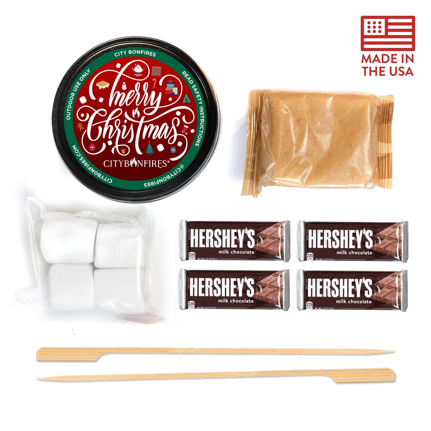 Merry Christmas S'mores Night Pack – Bonfire Gift Set