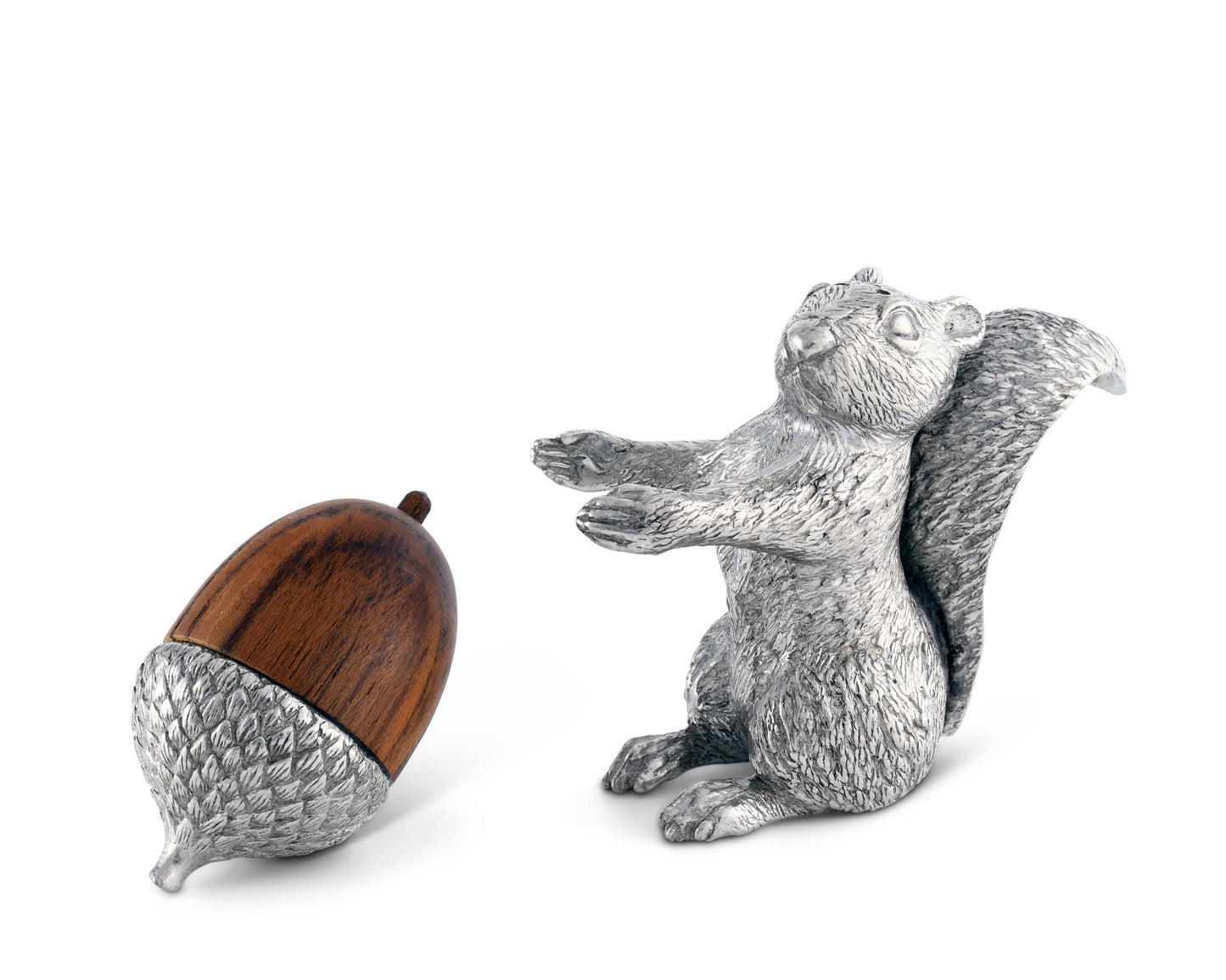 Squirrel with Wood Acorn Salt & Pepper Set (2 pc set)