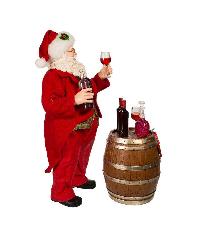 Kurt S. Adler, Inc. - 10.5“ Fabriché™ Wine Tasting Santa, 2-Piece Set