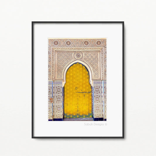 Moroccan Darbar Mustard A4 Print Islamic Art Home Decor