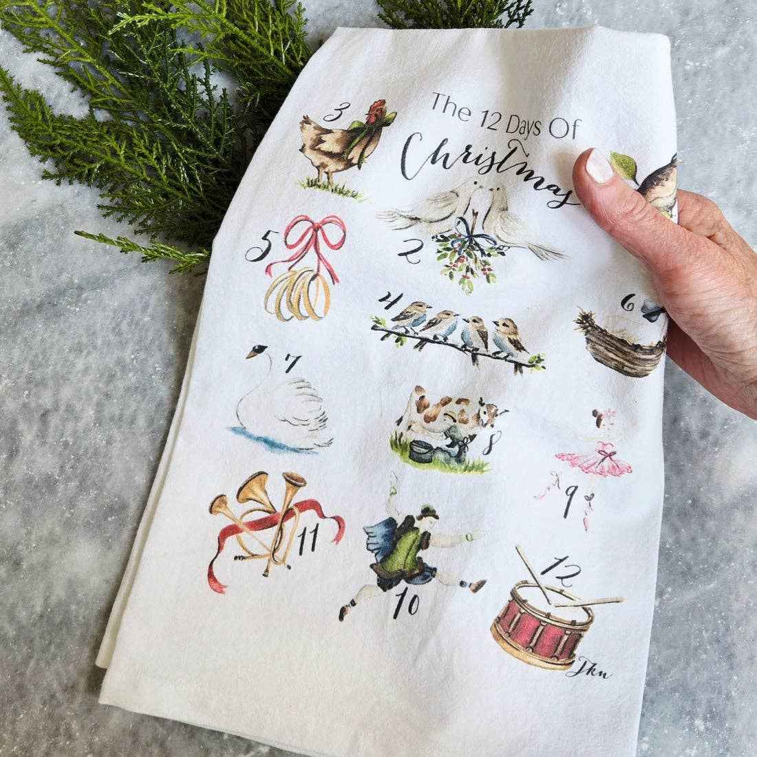 Tea Towel - 12 Days of Christmas